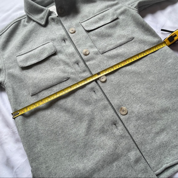 (NWT) H&M - spring light green melange shirt jacket / shacket (xs) - Picture 12 of 16
